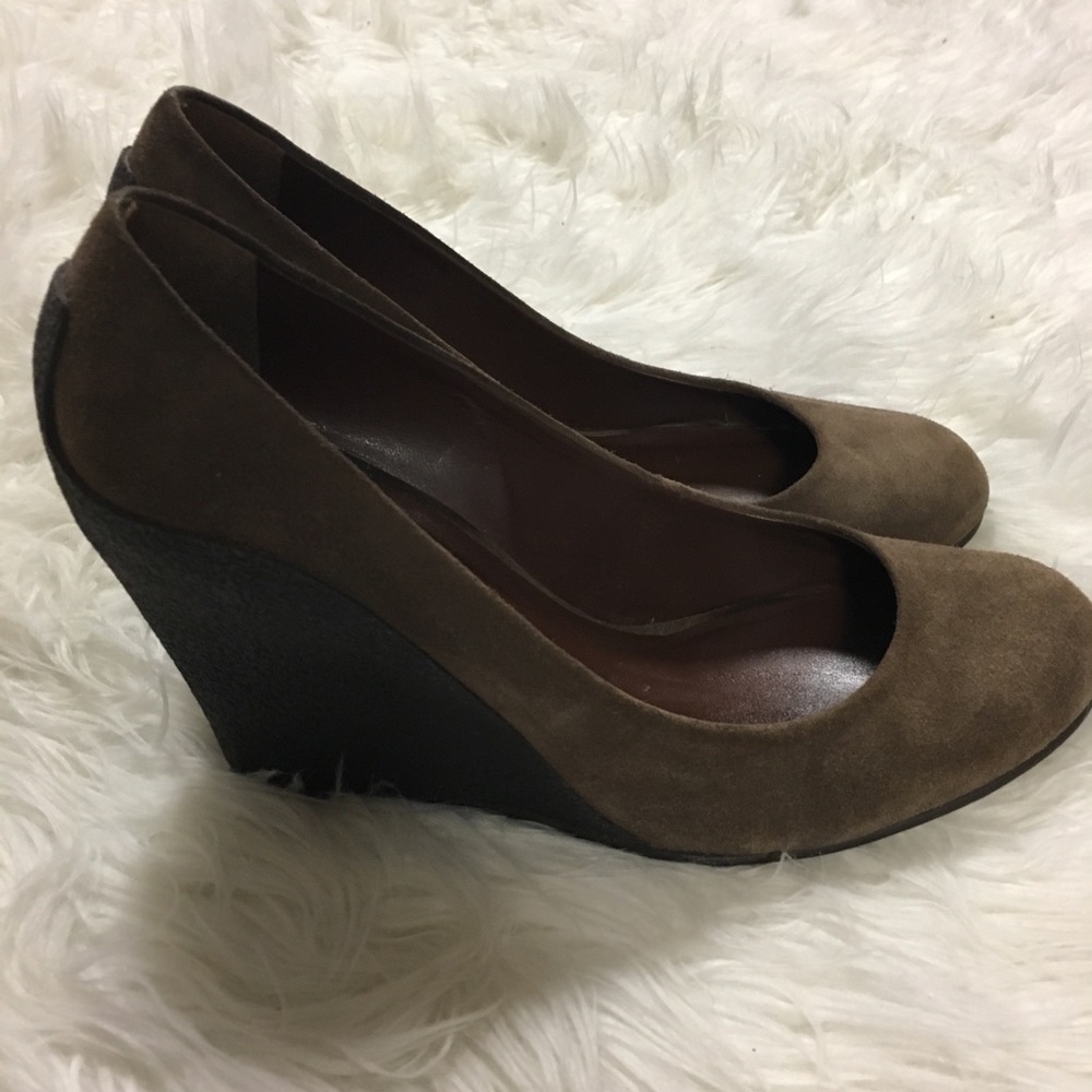 Michael Kors Cassie suede wedges chocolate